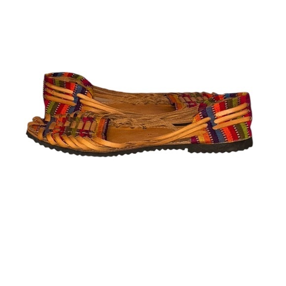 Mexican Huarache Colorful Woven Flats sandals - Picture 3 of 5
